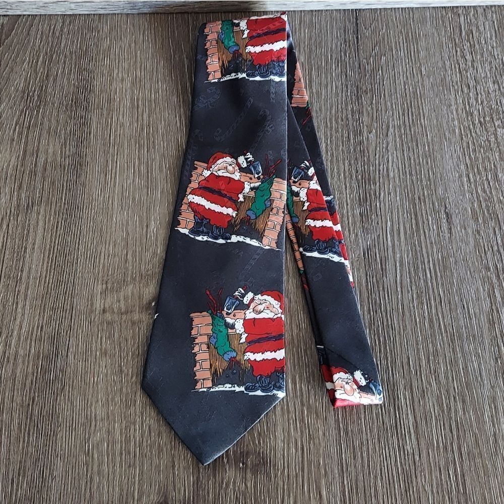 Christmas Necktie Yule Tie Greetings Hallmark Santa Stockings Coal